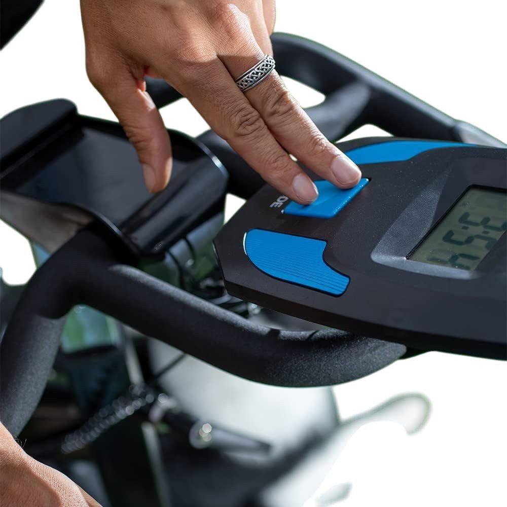 15372699103-l0l7vabzv3-xl.jpg Bicicleta Ergométrica Residencial Spinning Pro Com Freio Mecânico - Preto e Azul - Imagem 5