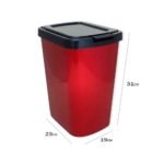 Lixeira Cesto 9 Litros com Tampa Click Label Vermelha Metalizada - Imagem 2