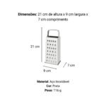 Ralador de Quatro Faces em Aço Inox 21 cm - Imagem 4