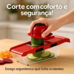 Jogo 6 Peças Ralador e Fatiador de Alimentos Com 4 Lâminas - Vermelha - Imagem 3