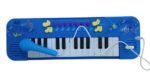 Kit Teclado Musical Infantil com Microfone - Azul - Imagem 5