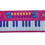 Kit Teclado Musical Infantil com Microfone - Rosa