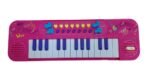 Kit Teclado Musical Infantil com Microfone - Rosa