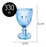 Conjunto 6 Taças de Vidro Azul Milbani 330ml - Imagem 2