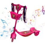 Patinete 3 Rodas Infantil Dobrável com Som e Luz - Rosa - Imagem 2