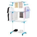 Multi varal de chão com bandejas 3 andares  Com Cabideiro- Branca - Imagem 2