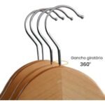 Cabide de Madeira com Presilhas - Verniz - Imagem 9