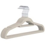 Kit 10 Unidades Cabide Slim de Veludo Bege