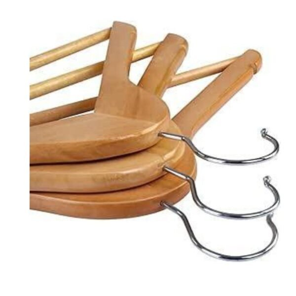 Kit 3 Unidades Cabides De Madeira com Verniz