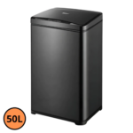 Lixeira Automática Retangular 50 Litros com Sensor em Aço - Preta - Imagem 4