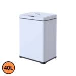 Lixeira Automática Retangular 40 Litros com Sensor em Aço - Branca - Imagem 2