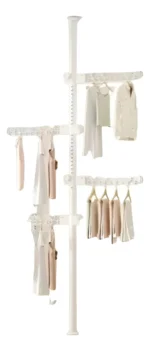 Cabideiro Vertical com 4 Braços Multiuso - Branco - Imagem 3