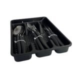 Conjunto 17 Peças Faqueiro com Porta Talher - Preta - Imagem 3