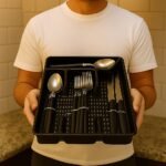 Conjunto 17 Peças Faqueiro com Porta Talher - Preta - Imagem 6