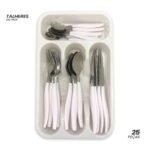 Kit de Talheres em Inox 25 Peças - Branco - Imagem 5