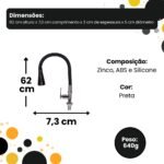 Torneira de Mesa Silicone com Ducha Para Cozinha - Preta - Imagem 2