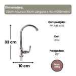 Torneira Para Cozinha de Mesa 1/2'' - Inox - Imagem 2