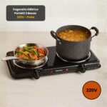 Fogareiro Elétrico Portátil 2 Bocas 220V - Preta - Imagem 3