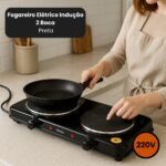 Fogareiro Elétrico Indução 2 Boca 220V - Preta - Imagem 3