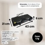 Fogareiro Elétrico Indução 2 Boca 220V - Preta - Imagem 8