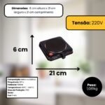 Fogareiro Elétrico Indução 1 Boca 220V - Preta - Imagem 3