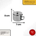 Açucareiro de aço inox com colher - 220ml - Imagem 5