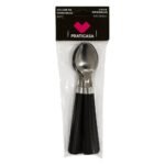 Kit 6 Colher de Sobremesa Inox Linha Gramado - Preta - Imagem 3