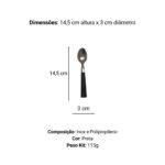 Kit 6 Colher de Sobremesa Inox Linha Gramado - Preta - Imagem 4