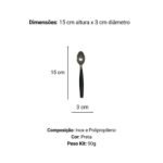 Kit 6 Colher de Chá Inox Linha Mato Grosso - Preta - Imagem 3