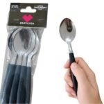 Kit 6 Colher de Mesa Inox Linha Mato Grosso - Preta - Imagem 2