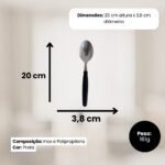 Kit 6 Colher de Mesa Inox Linha Mato Grosso - Preta - Imagem 4