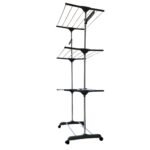 Multi varal de chão com bandejas e 3 andares  Com Cabideiro- Cinza - Imagem 2