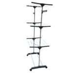 Multi varal de chão com bandejas e 3 andares  Com Cabideiro- Cinza - Imagem 3