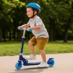 Mini Patinete infantil Rodas com Brilho ajustável - Azul - Imagem 5