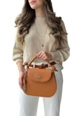 Bolsa Feminina Transversal com Alça em Corda - Caramelo - Imagem 2