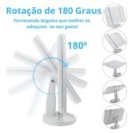 Espelho de Maquiagem Dobrável Triplo com Iluminação LED - Branca