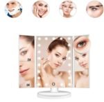 Espelho de Maquiagem Dobrável Triplo com Iluminação LED - Branca - Imagem 2