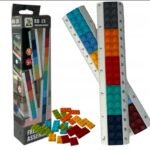 Kit 12 unidades Régua Blocos coloridos para encaixe - Sortido