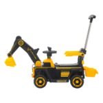 Retroescavadeira Elétrica 6V com Pá Móvel e Alça de Empurrar - Amarela