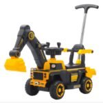 Retroescavadeira Elétrica 6V com Pá Móvel e Alça de Empurrar - Amarela - Imagem 3