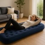 Colchão Inflável Liso Solteiro - Azul - Imagem 5