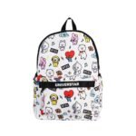 Mochila de Costa Escolar Personagens BT21 - Branca - Imagem 4