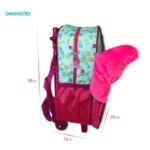 Mochila Infantil Escolar Borboleta Rodinha Rosa - Imagem 2
