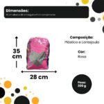 Mochila Infantil de Plástico Lantejoulas Holográficas - Imagem 5