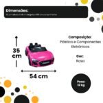 Carro Elétrico Infantil 12V Audi Spyder - Rosa - Imagem 5