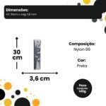 Abraçadeira de Nylon 30cm x 3,6mm com 100 Unidades - Preta - Imagem 3