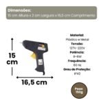 Pistola de Cola Quente Grande Bivolt 15W - Preta - Imagem 4