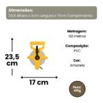 Fita Métrica com Manivela e Alça 50 Metros - Amarela - Imagem 5