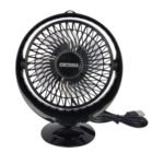 Mini Ventilador de Mesa Redondo Portátil com Cabo USB - Preta