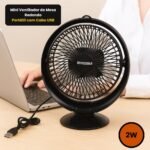Mini Ventilador de Mesa Redondo Portátil com Cabo USB - Preta - Imagem 3